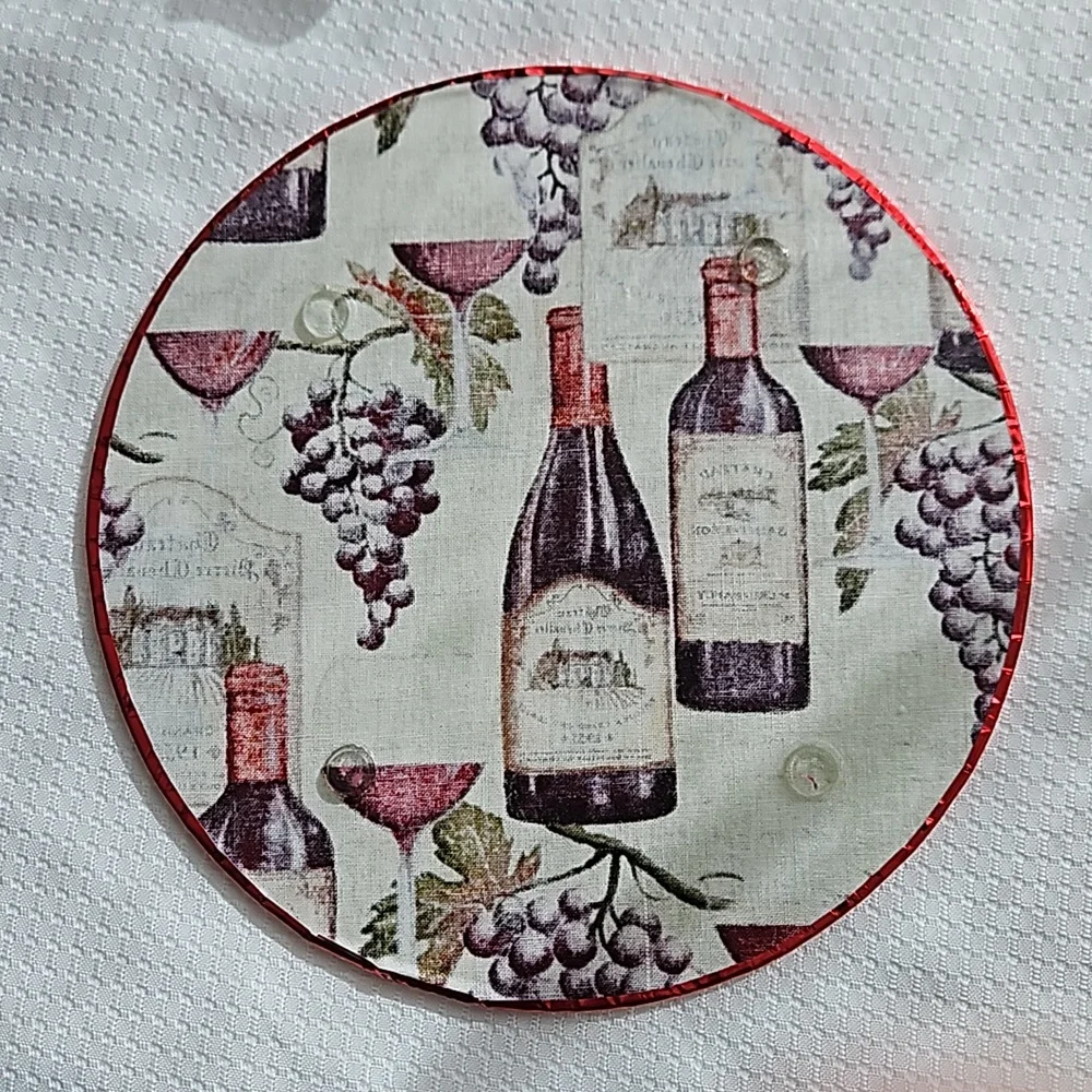 Vintage Wine & Grape 8-inch Tempered Glass Cutting/Serving Boards Set Of Two